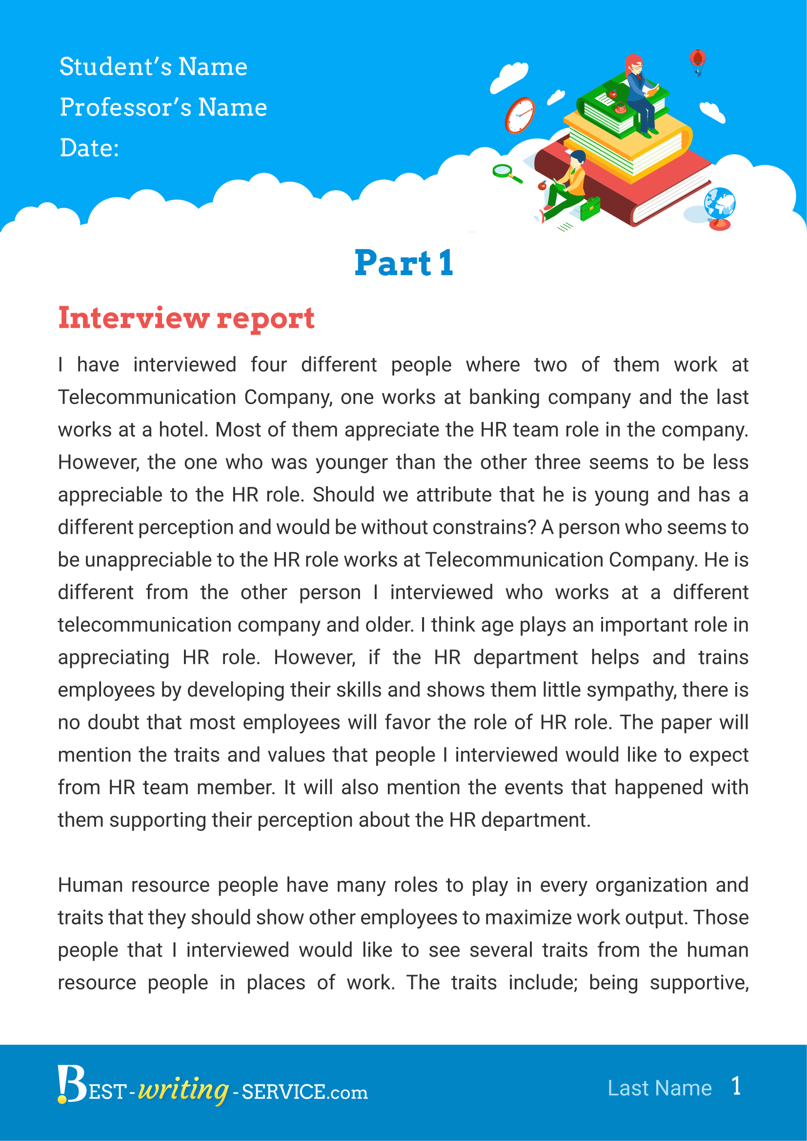 interview report example 1